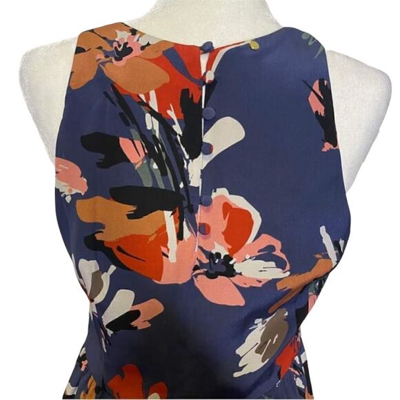 𝅺HARLYN 100% Silk Floral Blue Multicolored Pocket Dress Size M‎ - Picture 6 of 10